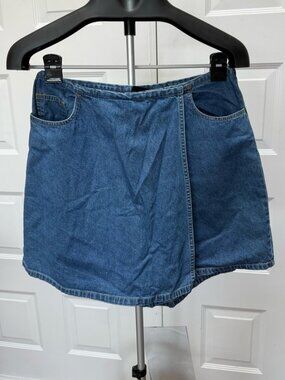 Blue Denim Wrap Skort